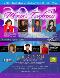 Green Pastures 2015 Women's Conference Flyer